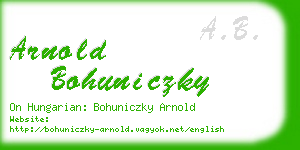 arnold bohuniczky business card